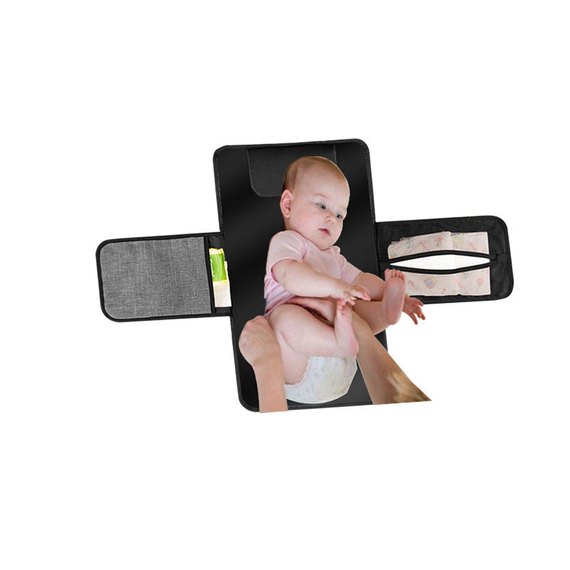 Portable Waterproof Baby Diaper Changing Mat – Foldable Travel Pad with Storage, Compact & Washable (90x60cm)