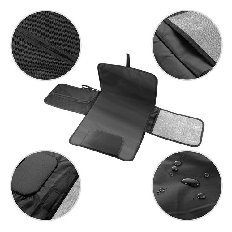 Portable Waterproof Baby Diaper Changing Mat – Foldable Travel Pad with Storage, Compact & Washable (90x60cm)